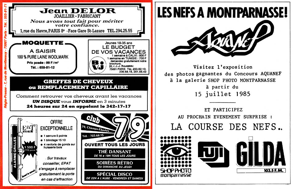 Advert Paris de Match 1985