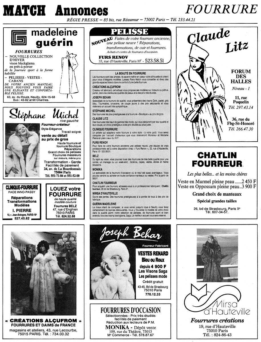 Advert Parisiennes 1981