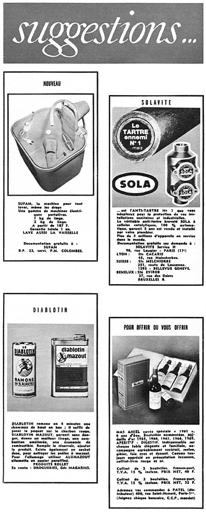 Advert Suggestions 1970