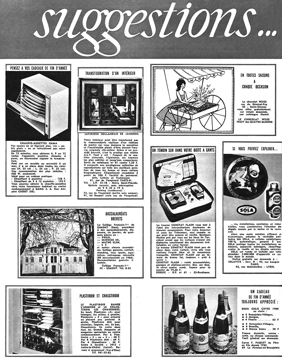 Advert Suggestions 1966