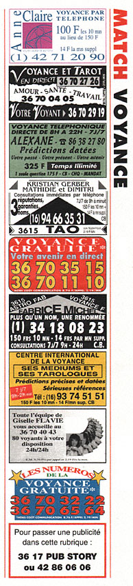 Advert Voyance 1994