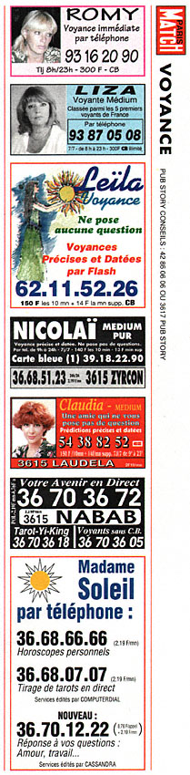 Advert Voyance 1995