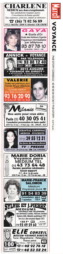 Advert Voyance 1996