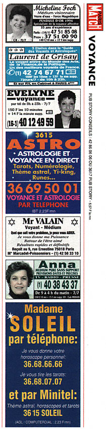 Advert Voyance 1996