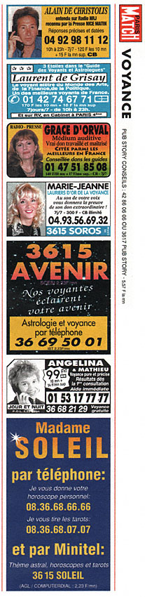 Advert Voyance 1996