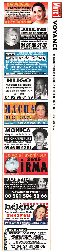 Advert Voyance 1997