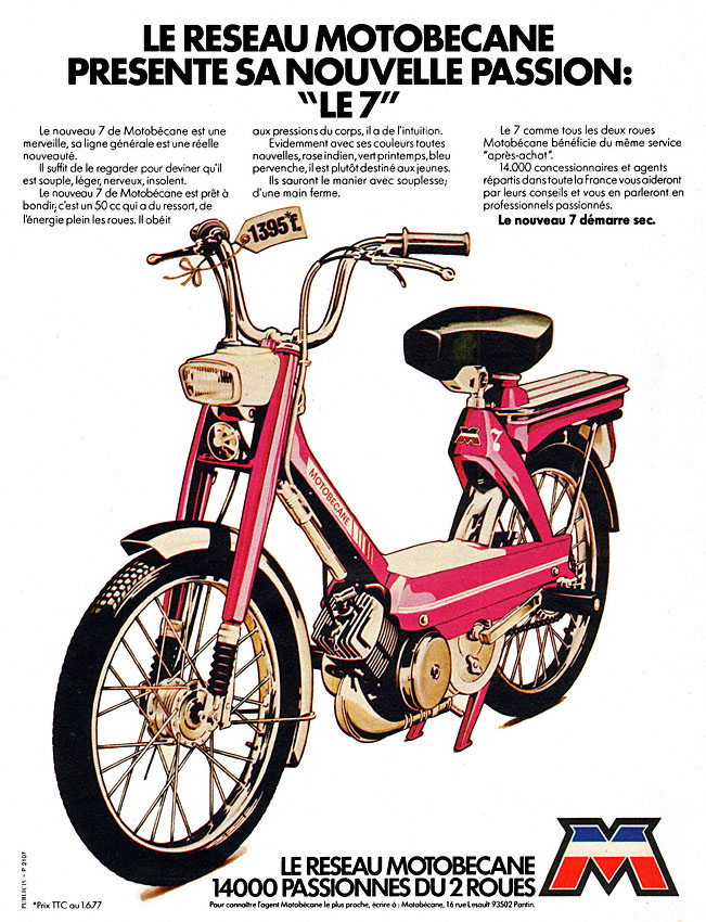 Advert Motobecane 1977