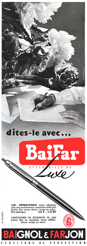 Advert Baignol & Farjon 1959