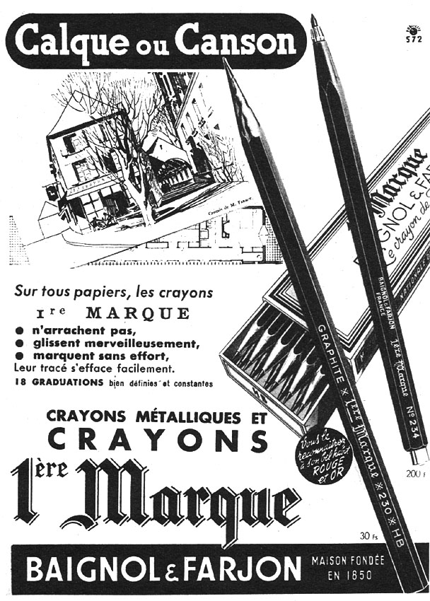 Advert Baignol & Farjon 1950