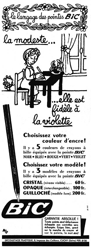 Advert Bic 1952