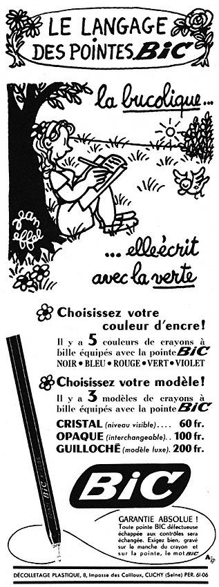 Advert Bic 1952