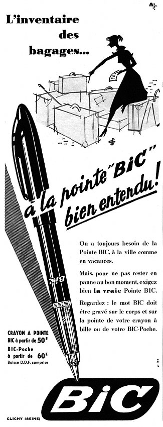 Advert Bic 1953