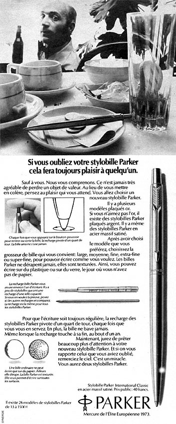 Advert Parker 1973