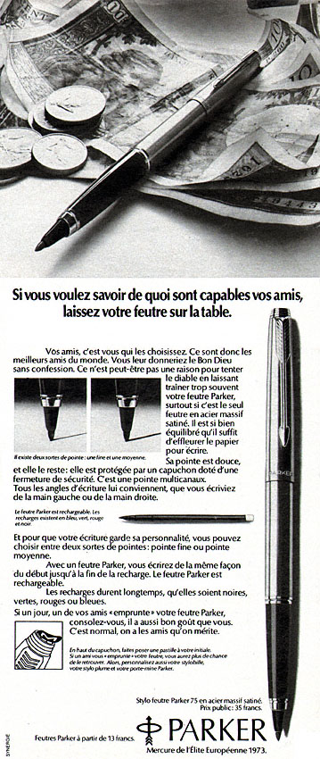 Advert Parker 1973