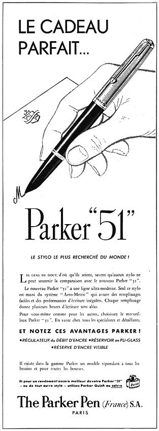 Advert Parker 1953