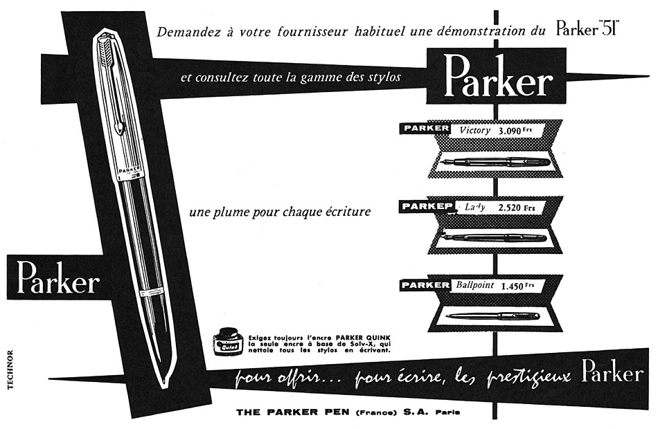 Advert Parker 1956
