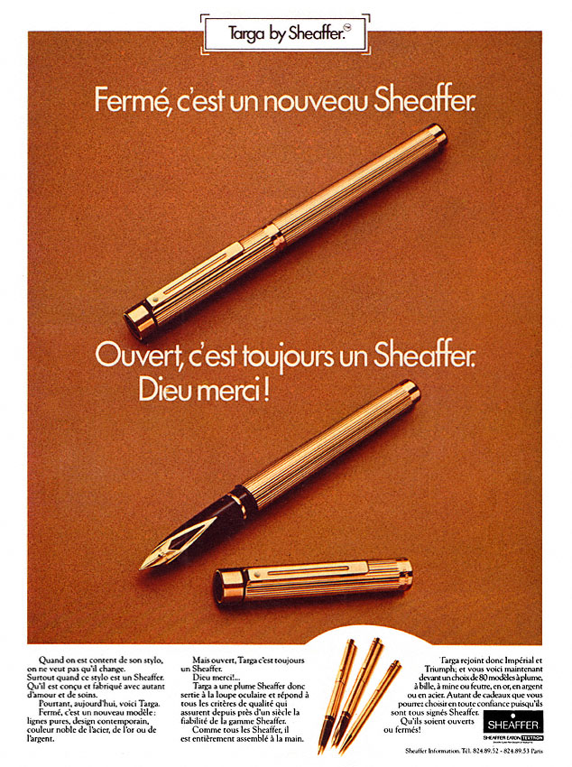 Advert Sheaffer 1977
