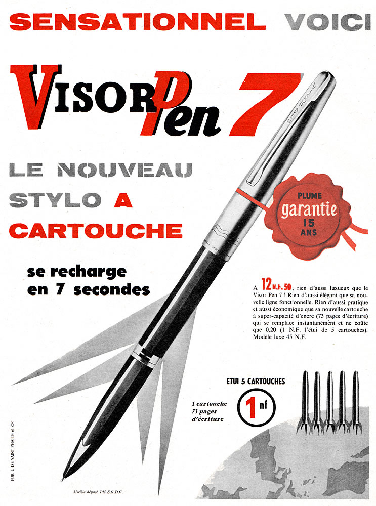 Advert Visor Pen 1960