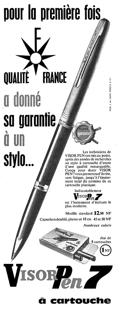 Advert Visor Pen 1962