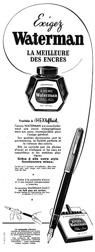 Advert Waterman 1953