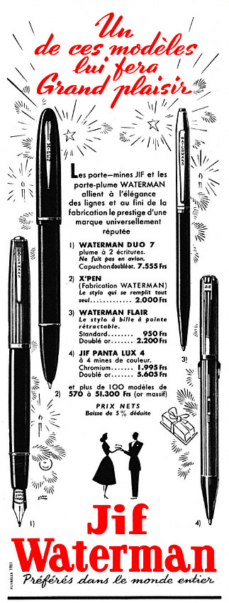 Advert Waterman 1953