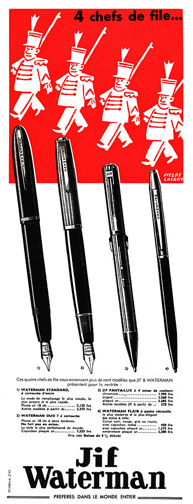 Advert Waterman 1954