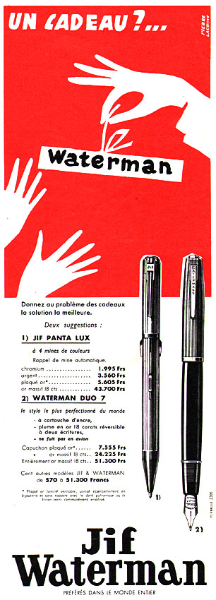 Advert Waterman 1954