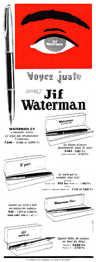 Advert Waterman 1957