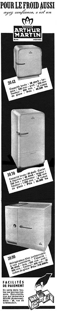 Advert Arthur Martin 1954