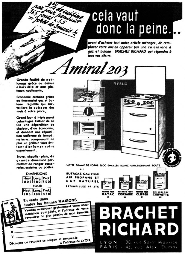Advert Brachet Richard 1953