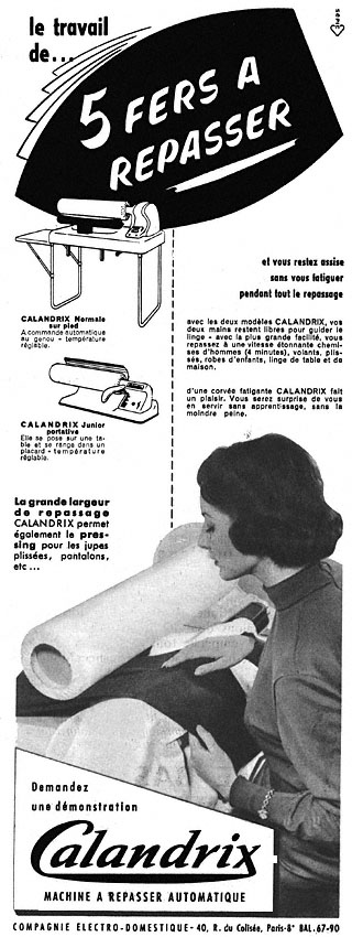 Advert Calandrix 1953