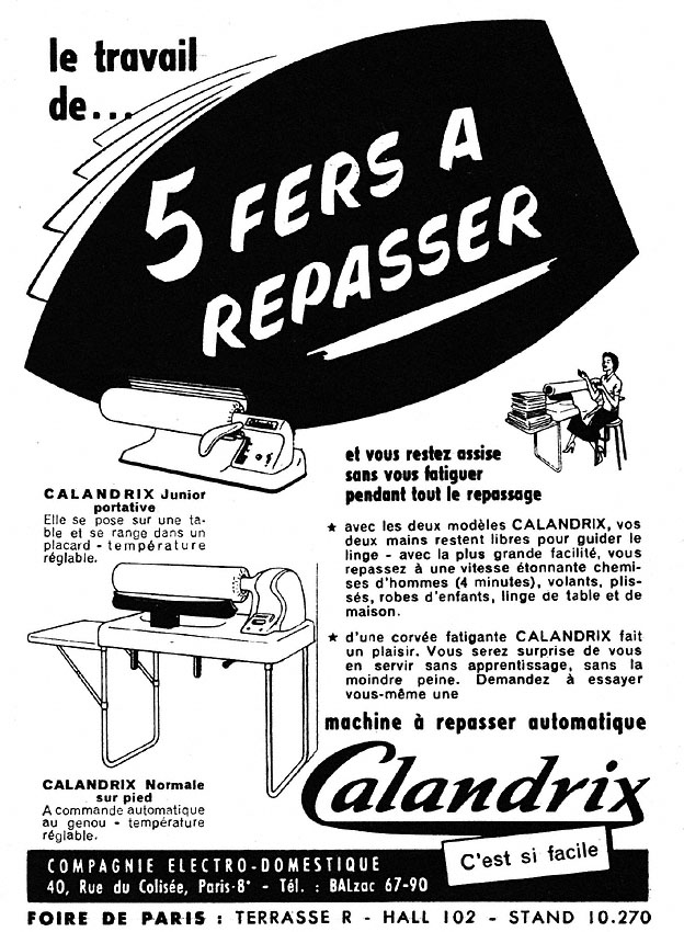 Advert Calandrix 1954