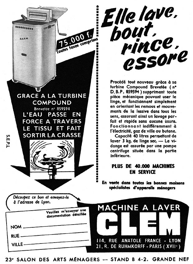 Advert Clem 1954