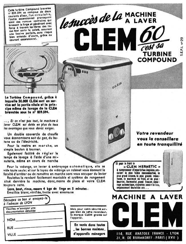 Advert Clem 1955