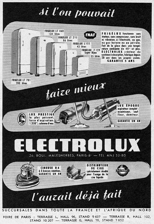 Advert Electrolux 1954
