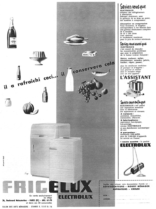 Advert Electrolux 1956