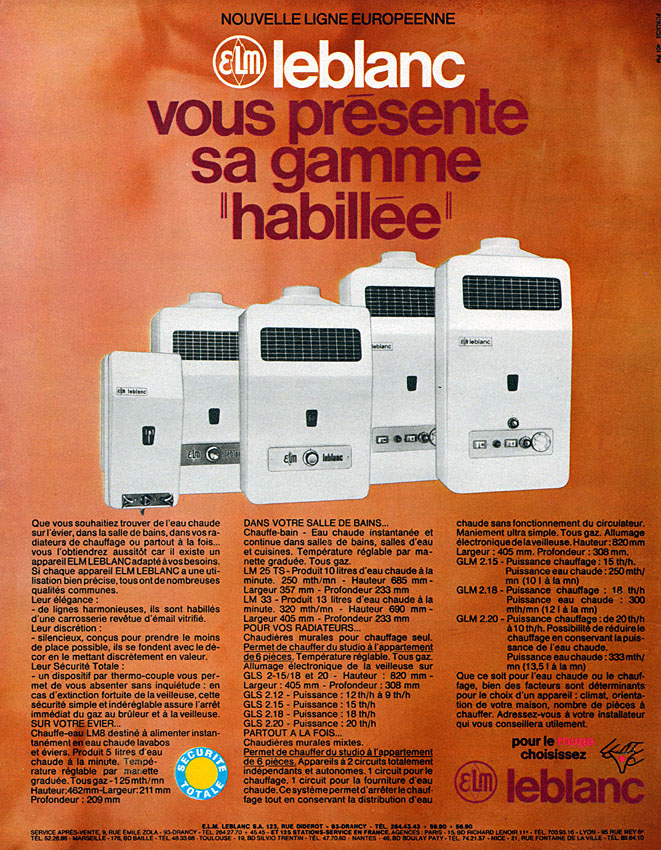 Advert Elm Leblanc 1969