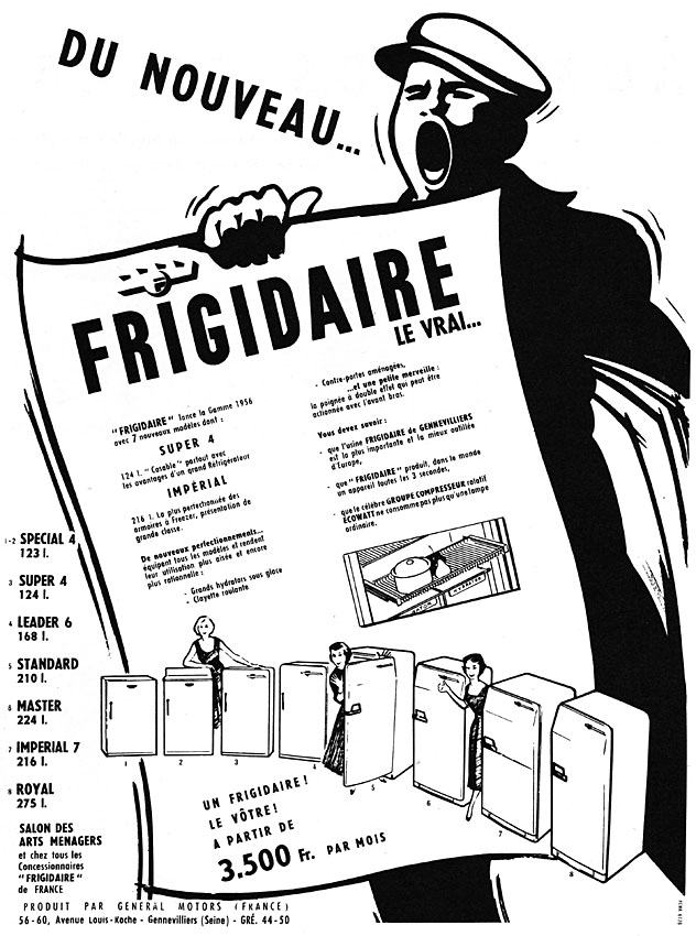 Advert Frigidaire 1956