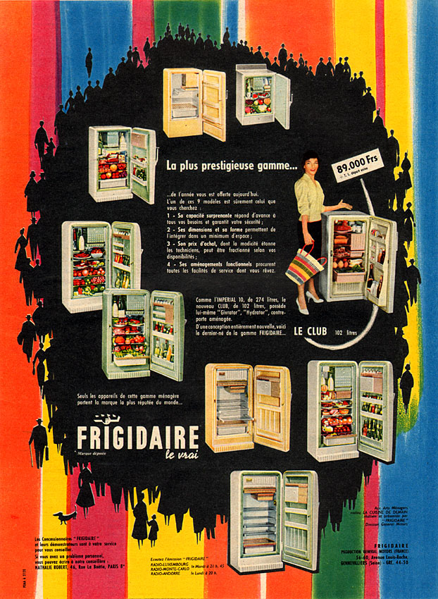 Advert Frigidaire 1957