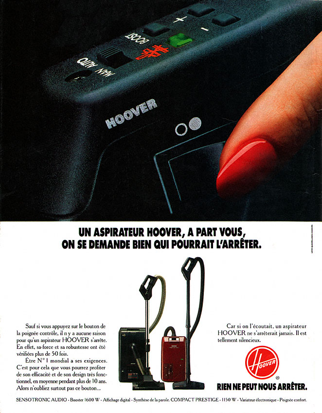 Advert Hoover 1990