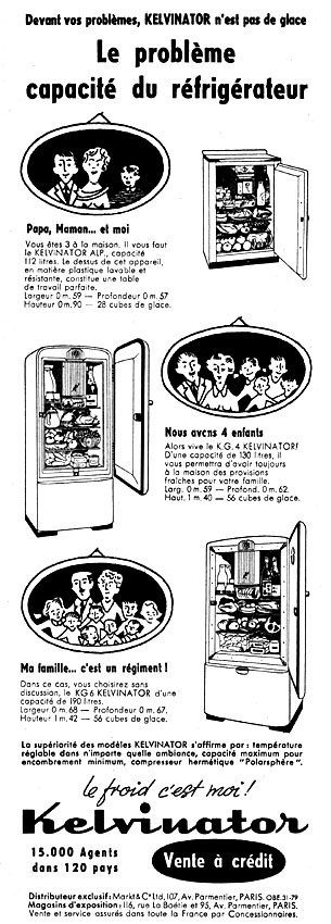 Advert Kelvinator 1954