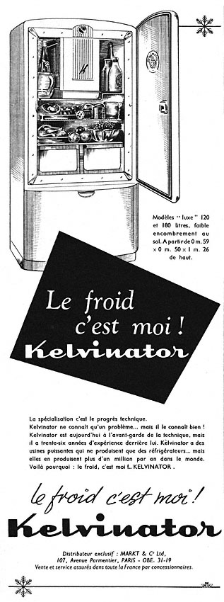 Advert Kelvinator 1951