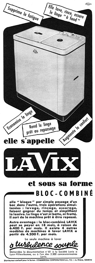 Advert Lavix 1956