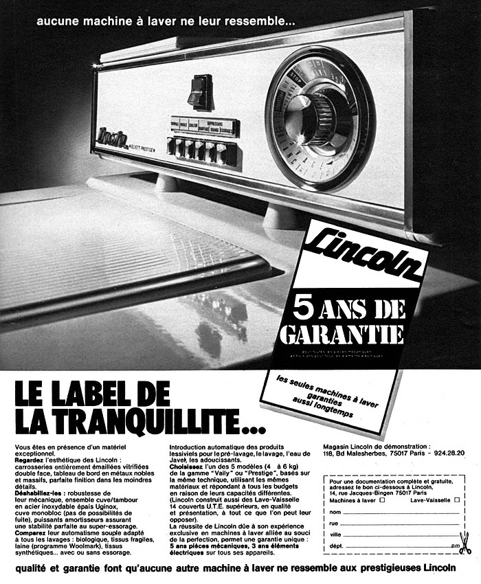 Advert Lincoln 1973