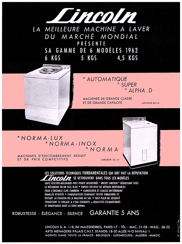 Advert Lincoln 1962