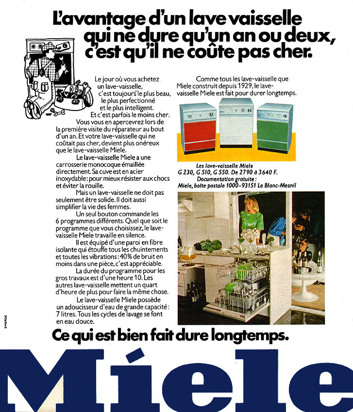 Advert Miele 1973