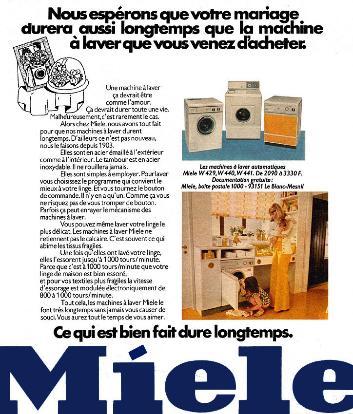 Advert Miele 1973