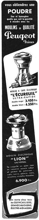 Advert Peugeot 1955