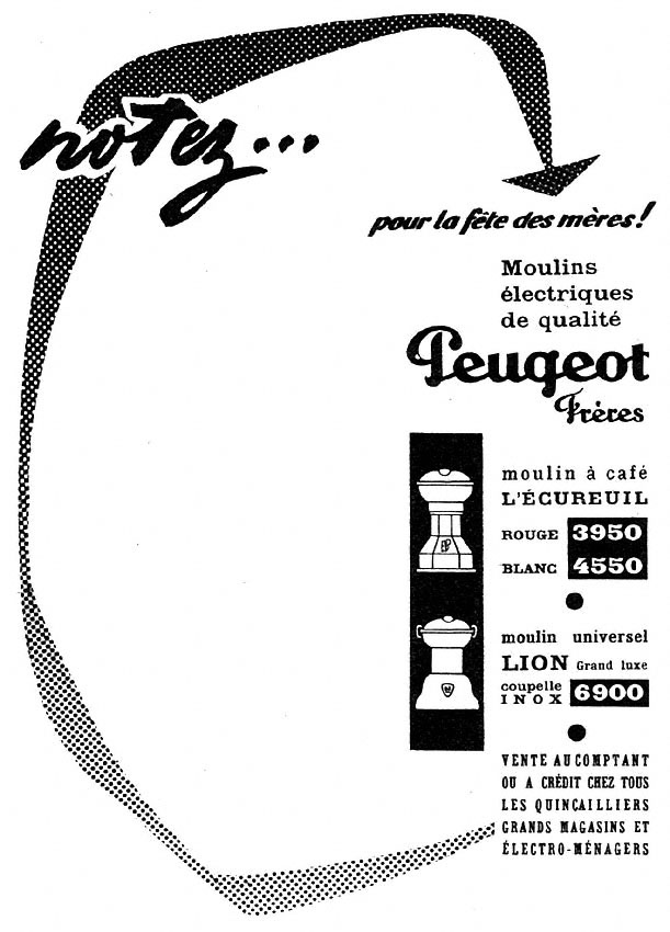 Advert Peugeot 1955