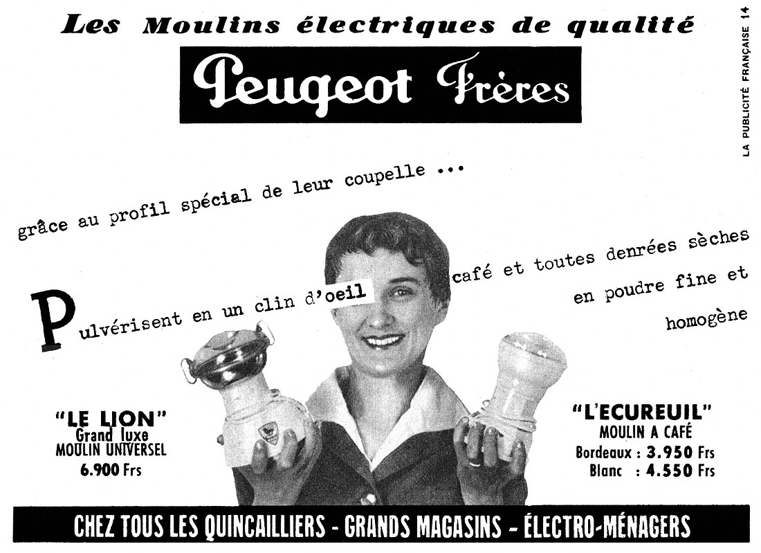 Advert Peugeot 1955